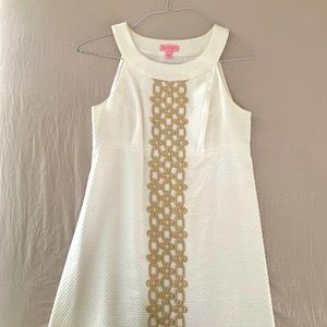 Lily Pulitzer White & Gold Dress